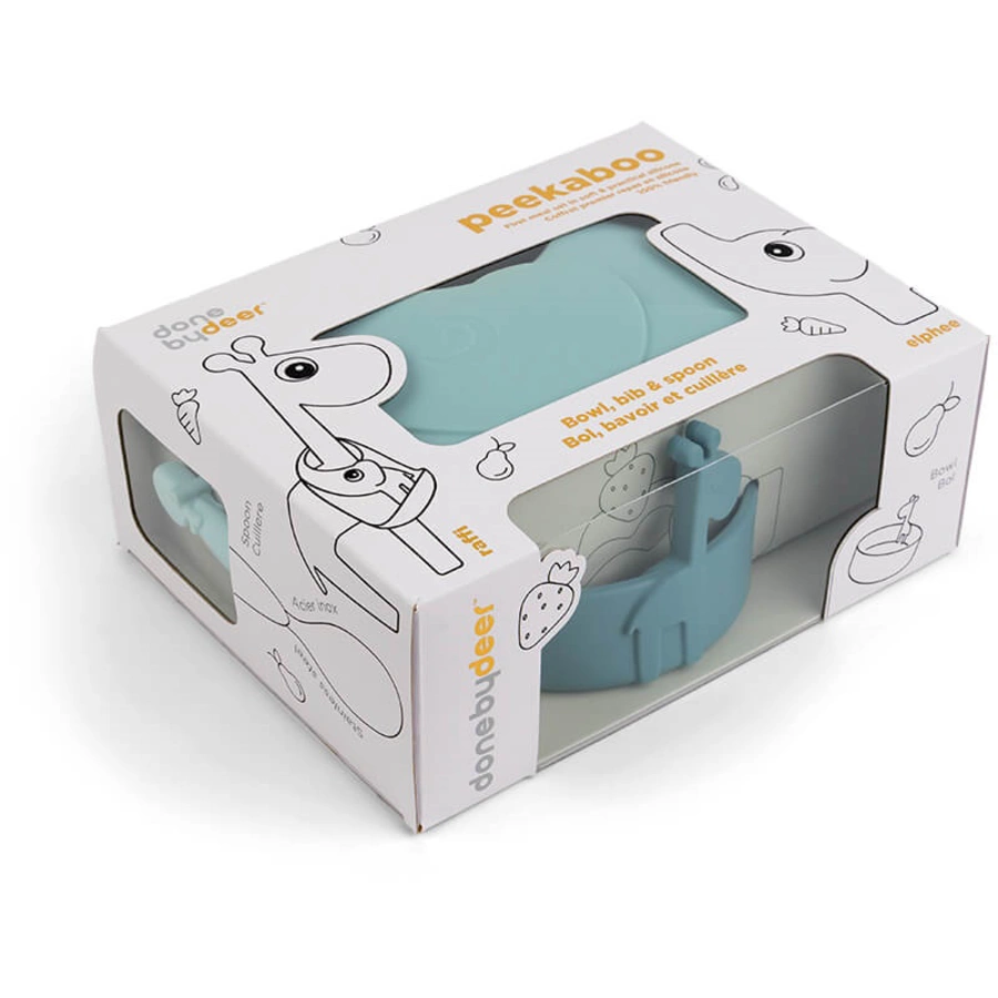 Done by Deer™ Geschirr-Set Peekaboo first meal Deer friends in blau