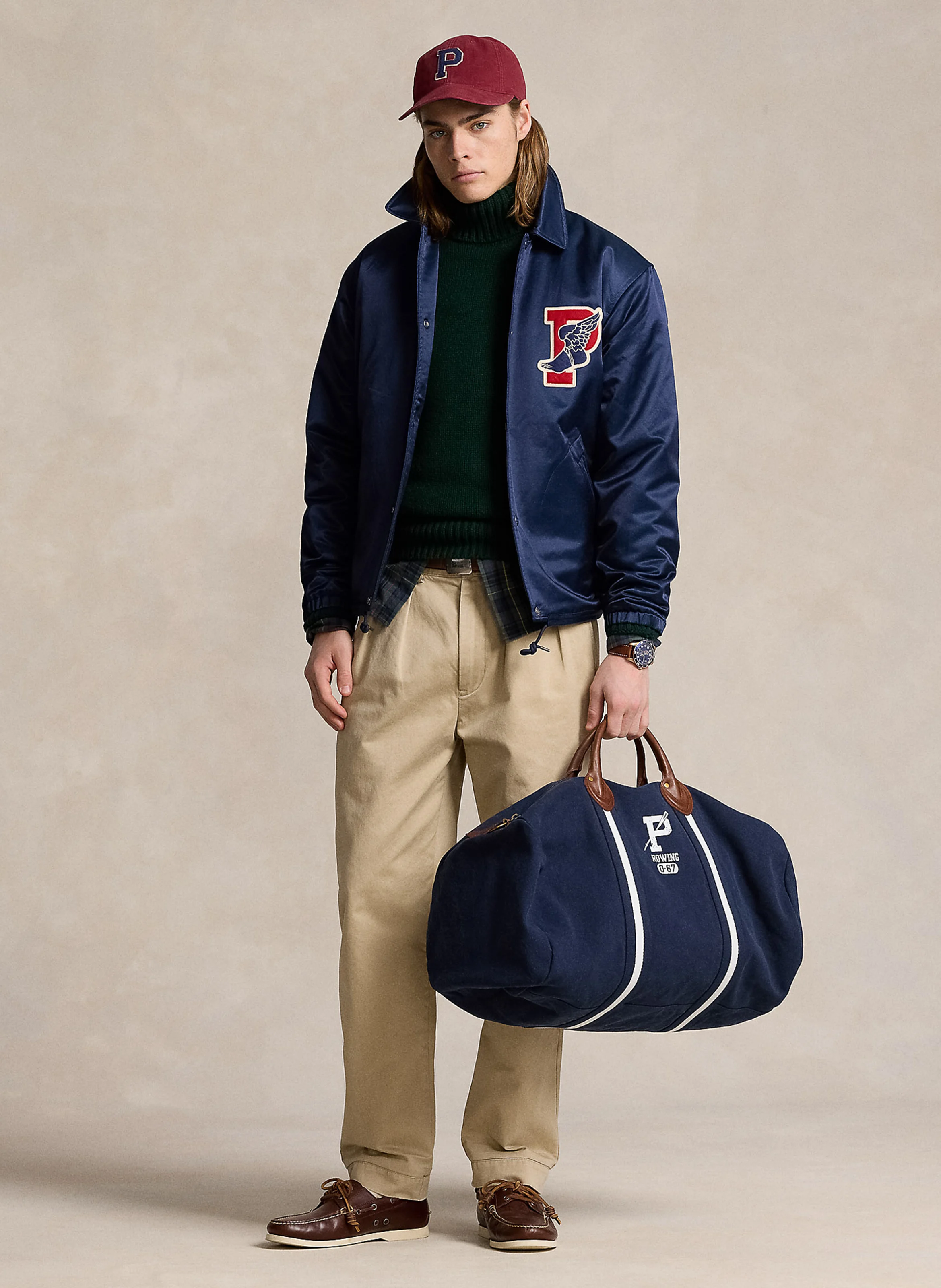 Veste droite satinée en coton mélangé | Bleu