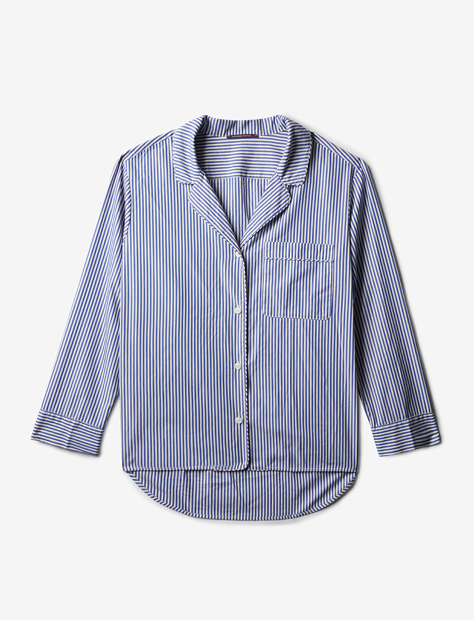 Veste de pyjama - milleraie bleu franc