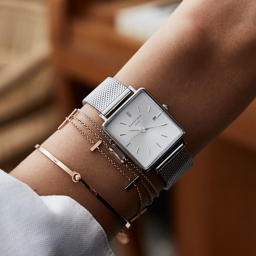 Montre Rosefield The Boxy Blanc