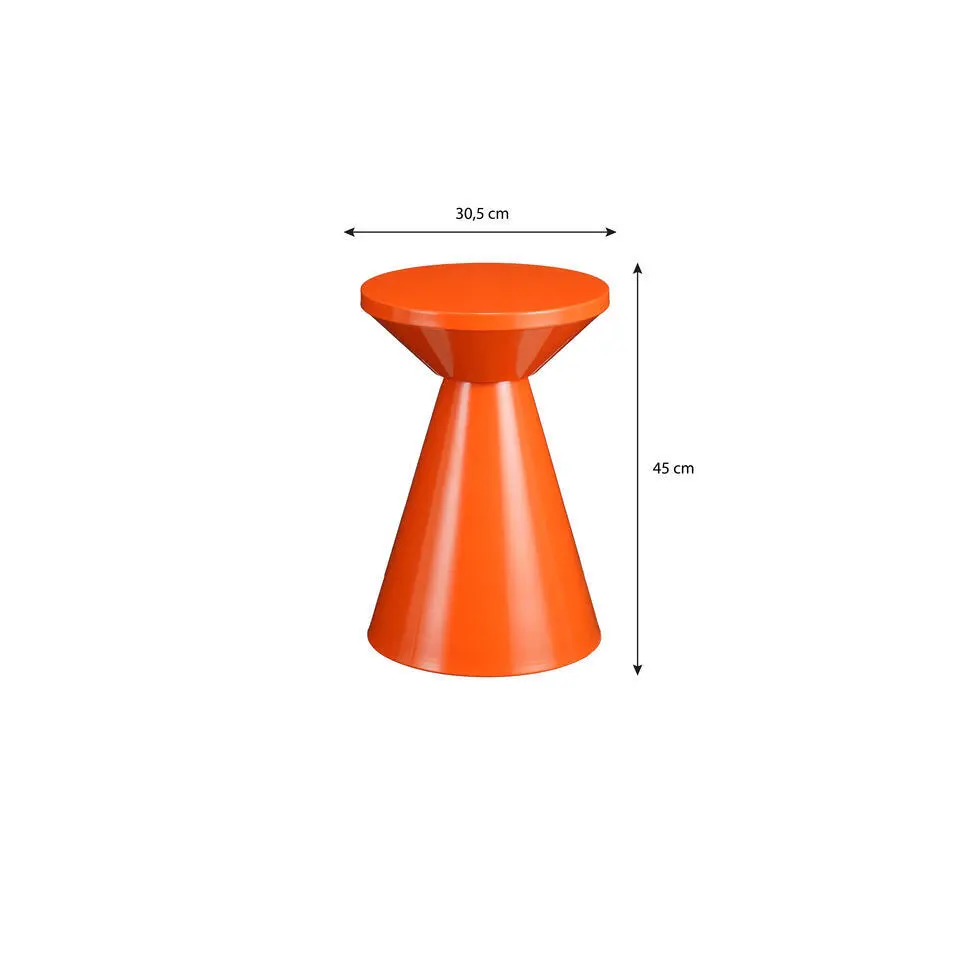 Mica Decorations Jim Bijzettafel - H45 x Ø31 cm - IJzer - Oranje