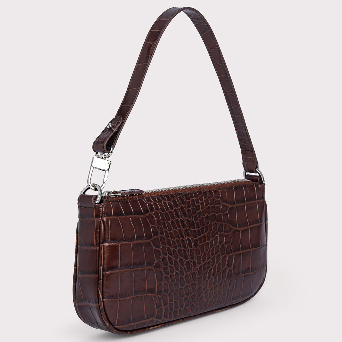 By Far Sac à main en Cuir Rachel marron -  13.5x27x4 cm