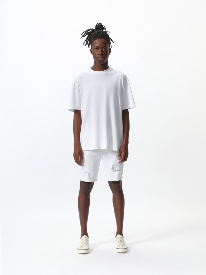 Bermuda jeans skinny stretch - Branca