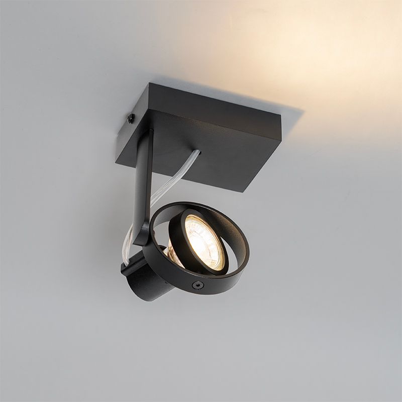 Moderne plafondspot zwart draai- en kantelbaar GU10 50mm - Master
