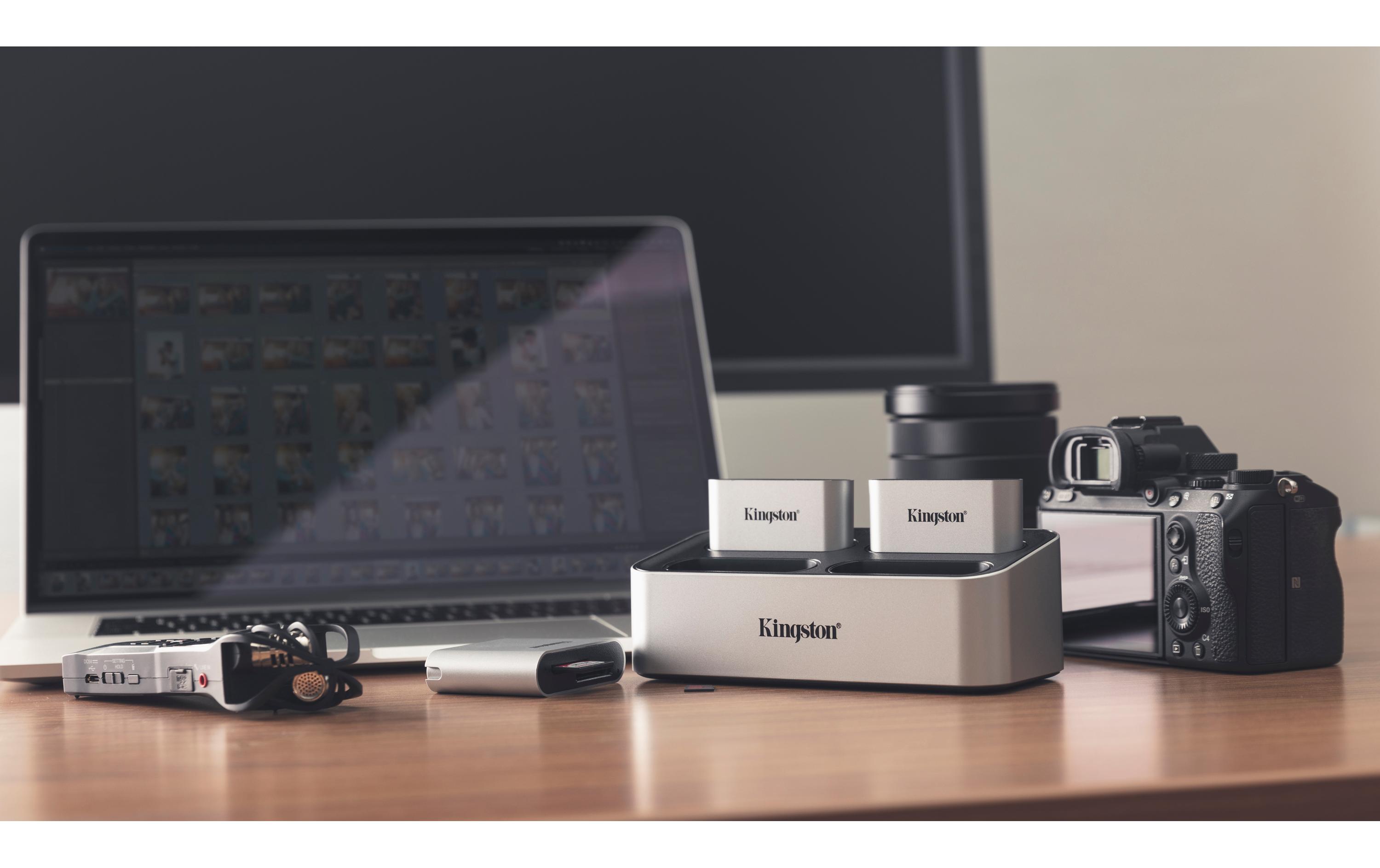 Card Reader Extern Workflow miniHubUSB-Hub mit USB-A und USB-C Anschluss zu Kingston Workflow Sation