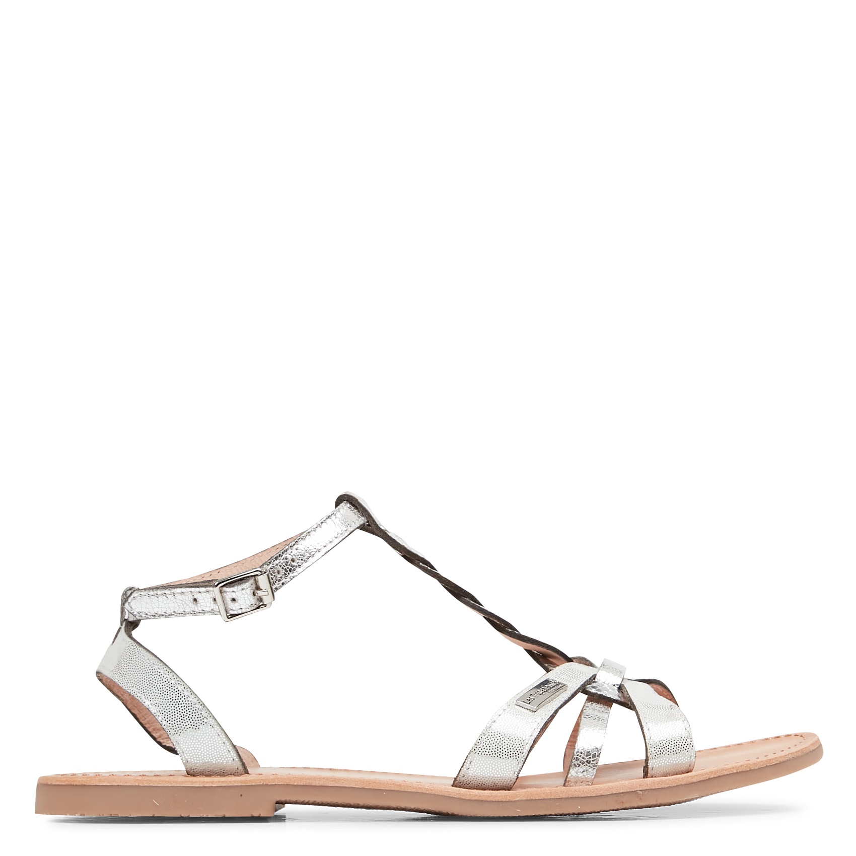 HAMSUNI - Sandales plates en cuir | Argent