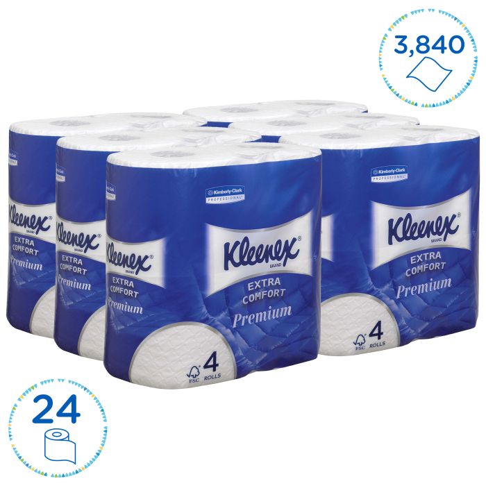 Kleenex toiletpapier 4 laags Extra Comfort 160 vel per rol pak van 4 rollen (8484)