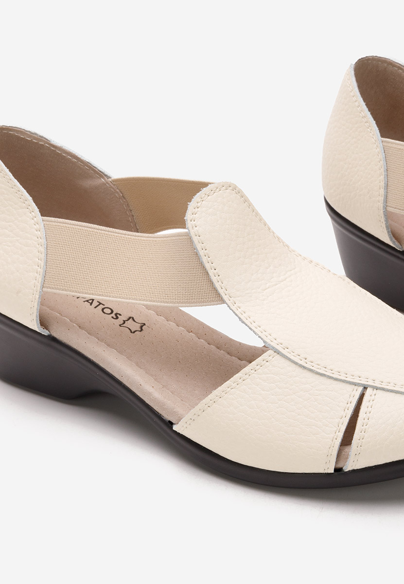 Sandales en cuir naturel beige Melona V3