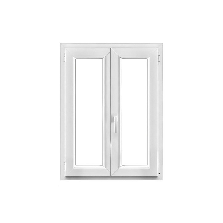 Fenêtre PVC 2 vantaux oscillo-battant GoodHome blanc - l.80 x h.105 cm