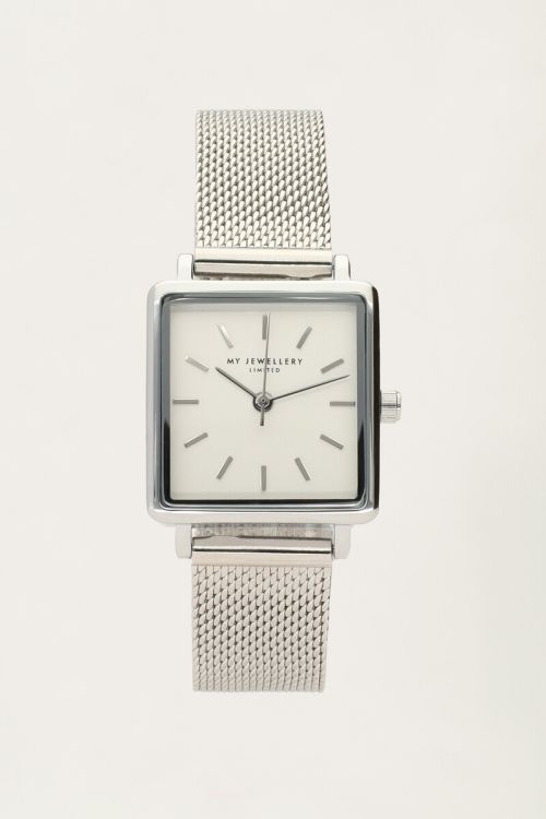 Horloge witte vierkante wijzerplaat