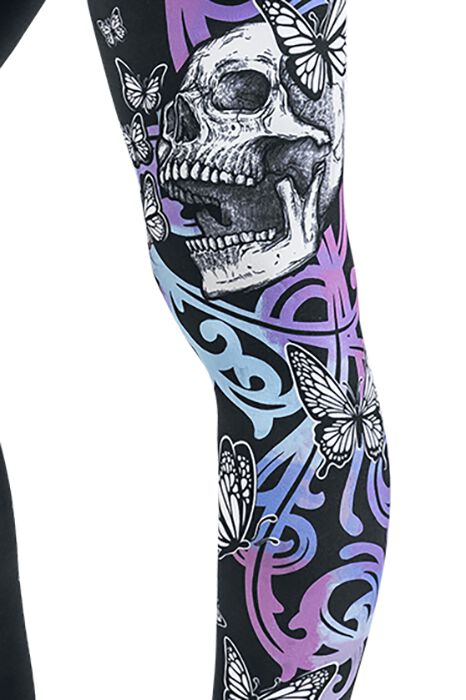 Leggings With Skull And Butterfly Print | Full Volume by EMP Legging