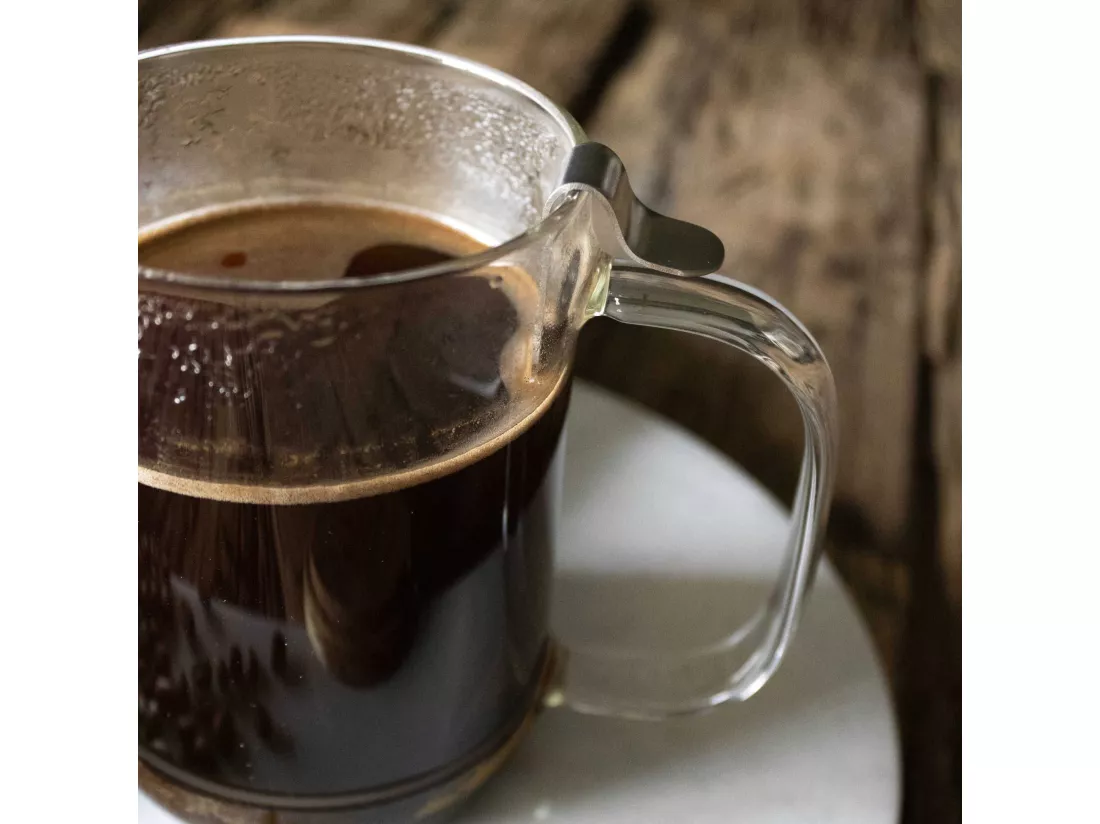 Ogo Living - Mug Cafe Press Romeo 450ml En Verre Avec Couvercle Bois