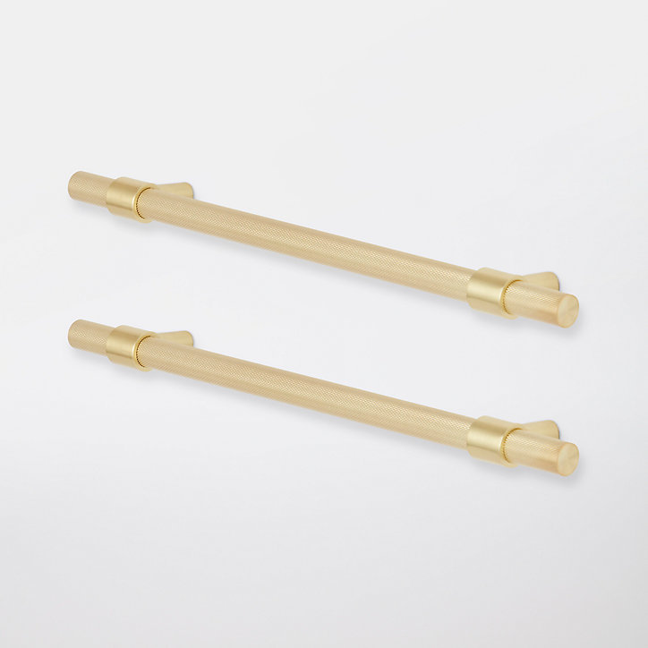 Poignée de meuble de cuisine GoodHome Dukkah laiton brossé L. 25.7 cm, 2 pièces