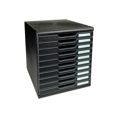 Exacompta Modulo Ecoblack - Module de classement 10 tiroirs - noir