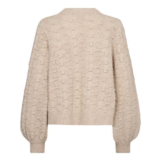 Co'Couture RowCC Bow Knit Cardigan, Creme, XL