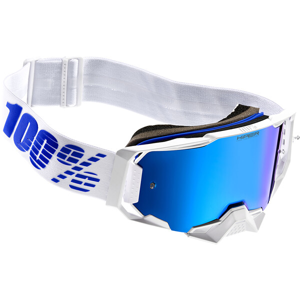 100% - Masque Armega Izi HiPER® - Blue Mirror Blanc / Bleu
