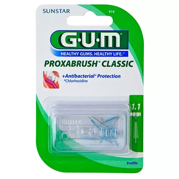 Gum Brossette Interdentaire Proxabrush Classic Recharges 1,1mm 8 unités