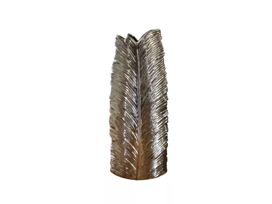Vase en céramique argenté 15.5 x 8 x 39.5 cm