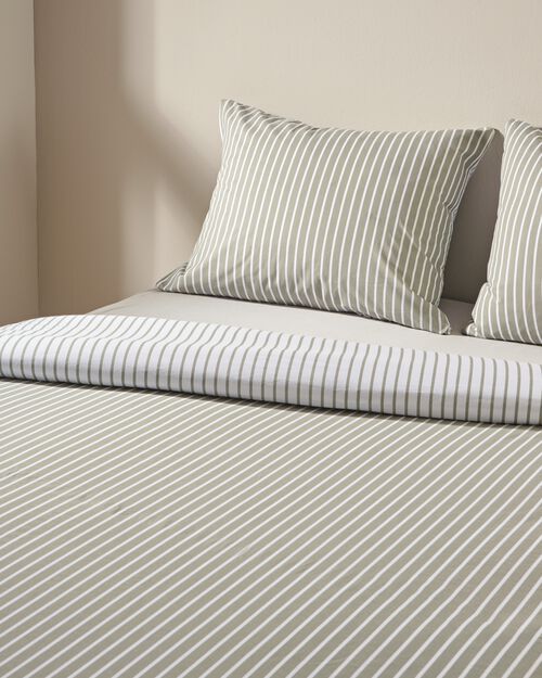housse de couette en coton doux 240x200/220 rayée vert