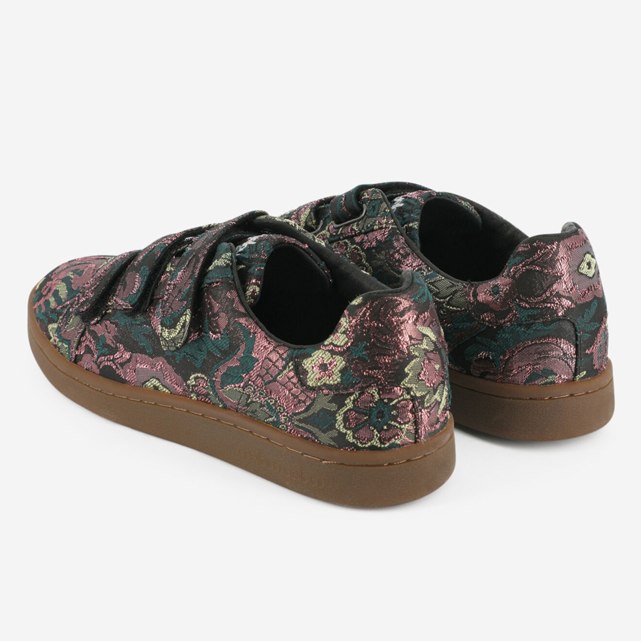 Mellow Yellow Baskets Chloé imprimé floral brodé vertes
