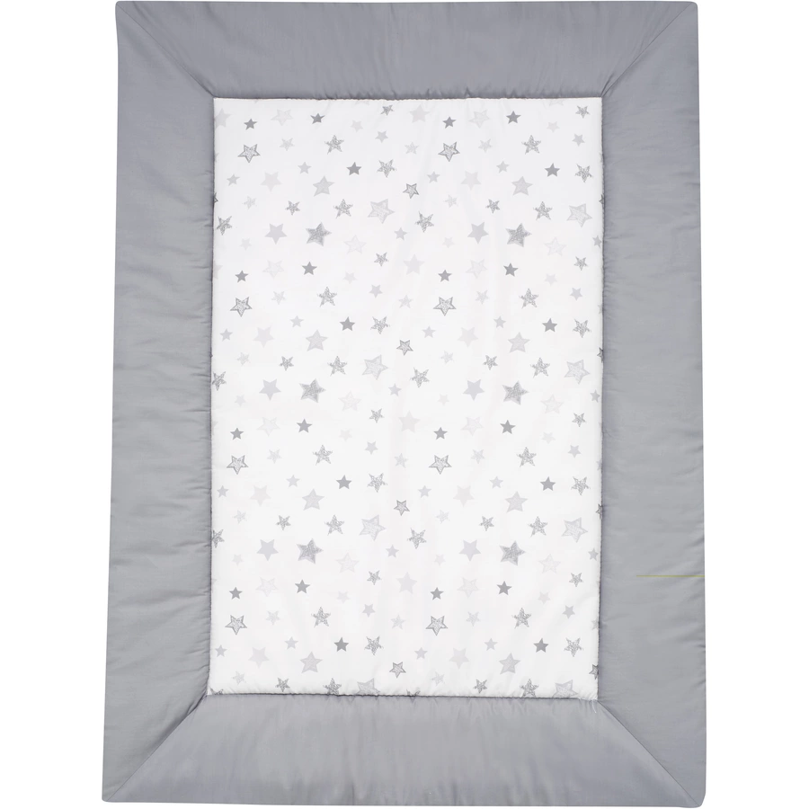 Alvi Krabbeldecke Sterne silbergrau Exklusiv 100 x 135 cm