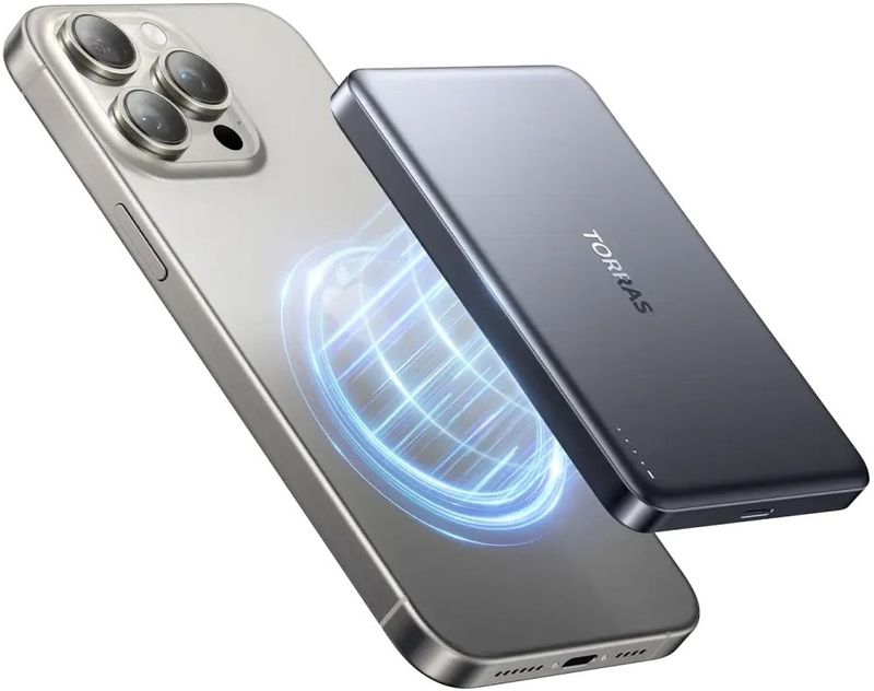 Torras MiniMag 10.000 mAh MagSafe Powerbank Reisformaat Donkergrijs