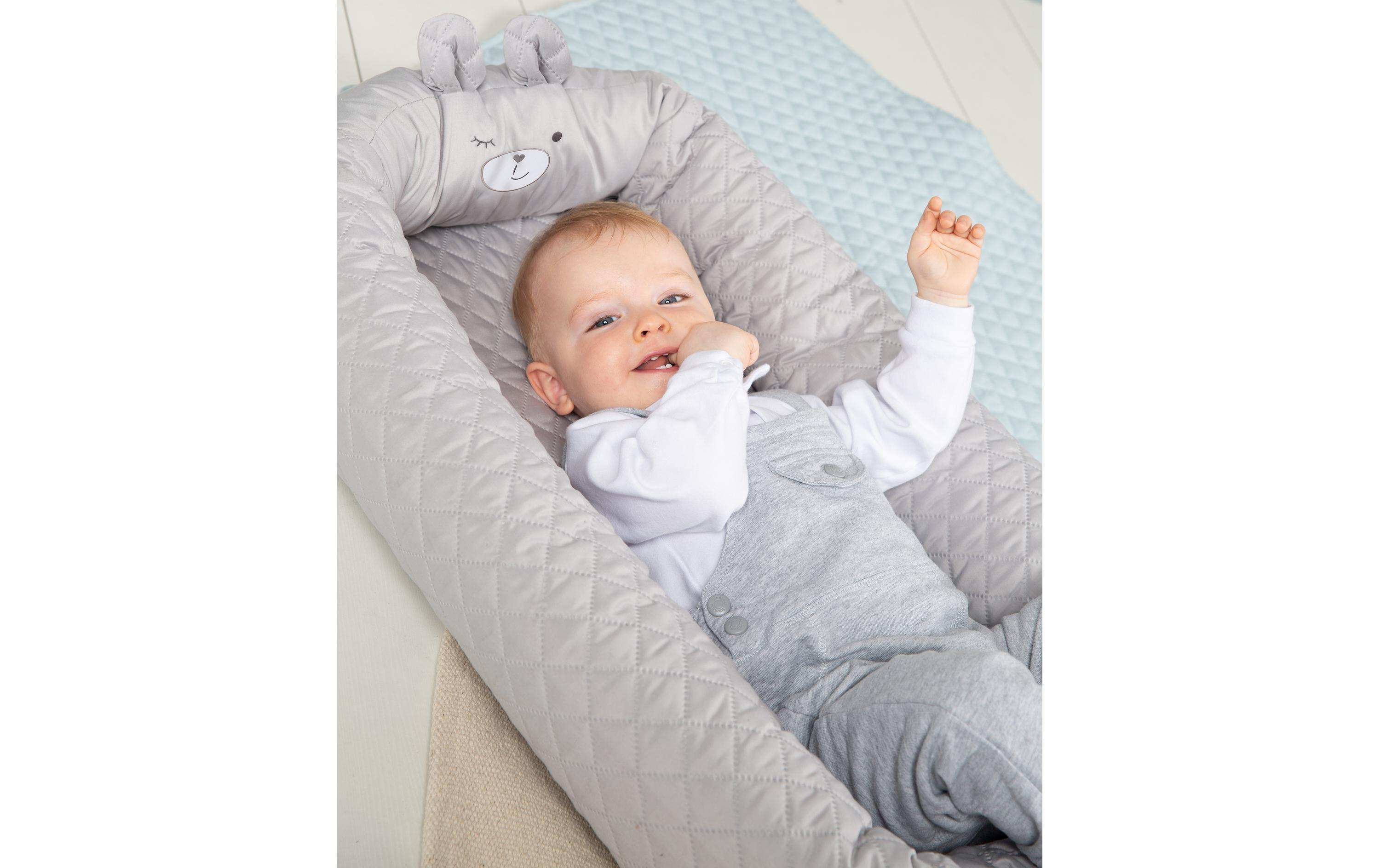 Babynest Roba Style Sammy GrauBabynest mit Bärengesicht