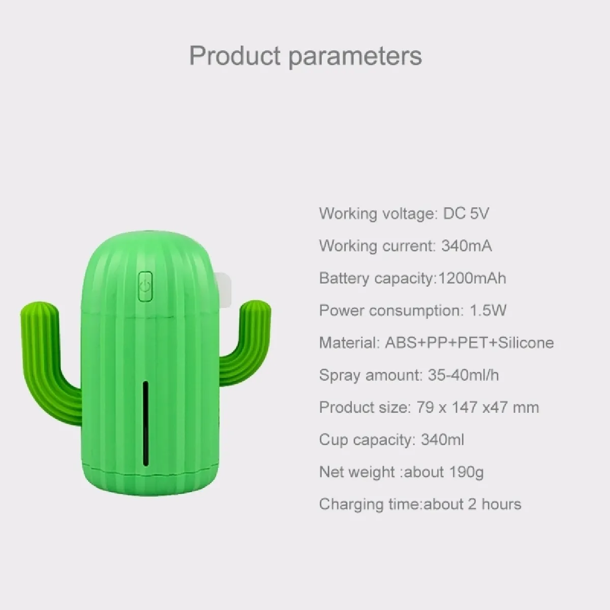 WEWOO Humidificateur Cactus