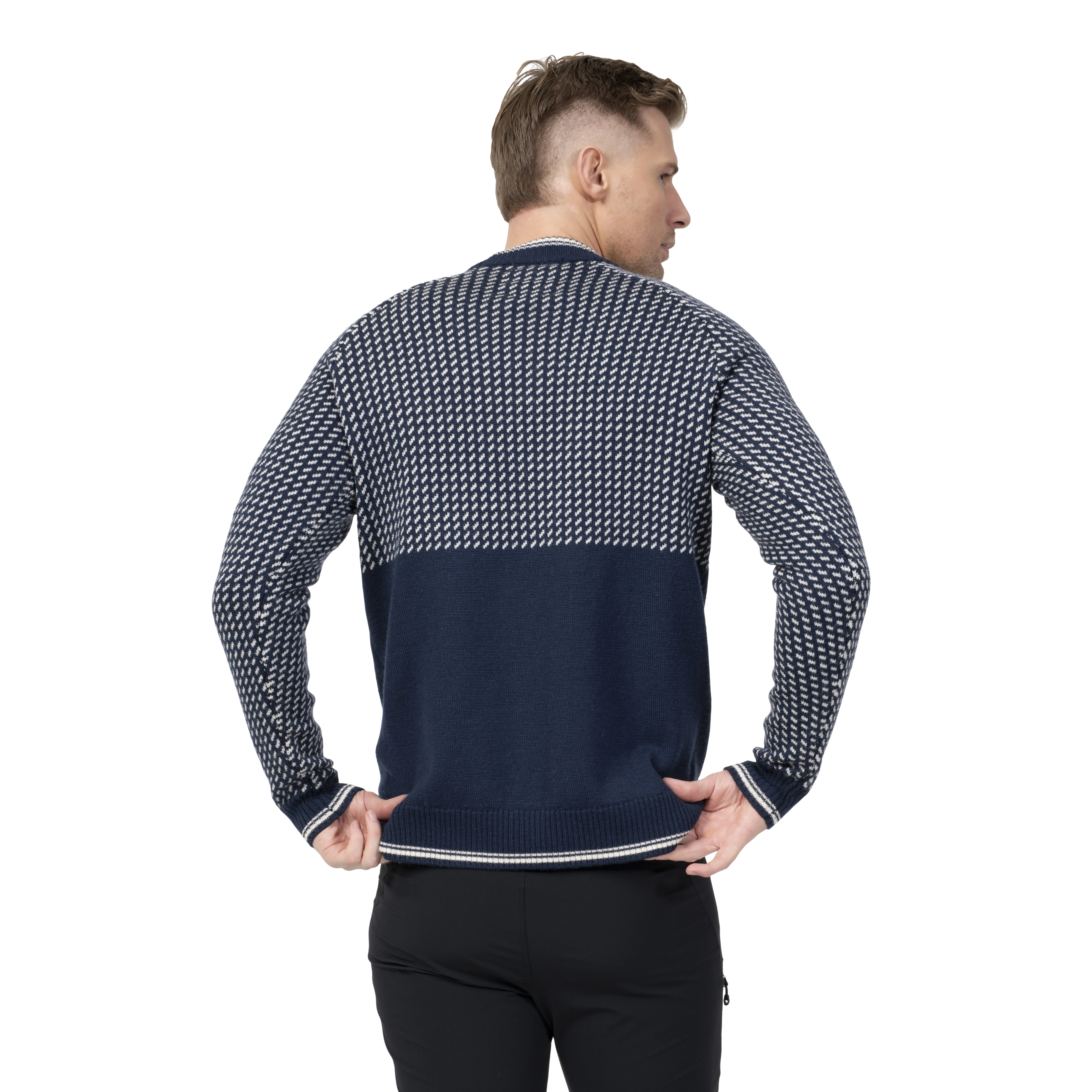 Alvdal Wool Jumper Men Navy / Vanilla White