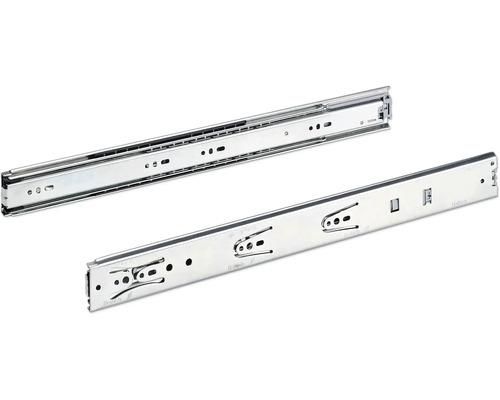 Ladegeleider, volledig uittrekbaar, 450 mm, met soft-close mechanisme, verchroomd, 9126922, 2 stuks
