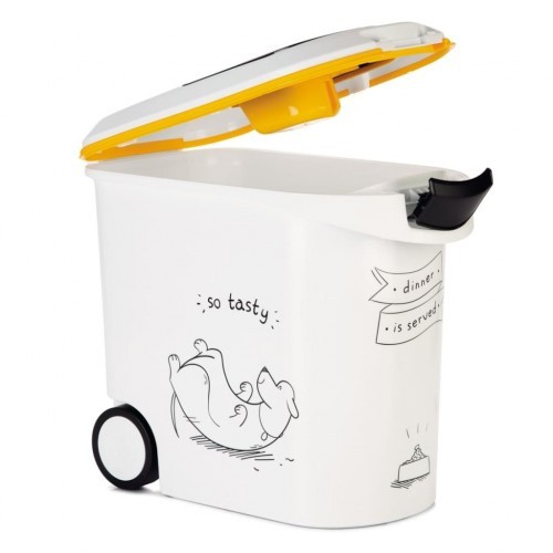 Recipiente para armazenar alimentos com estampa de cachorros, branco