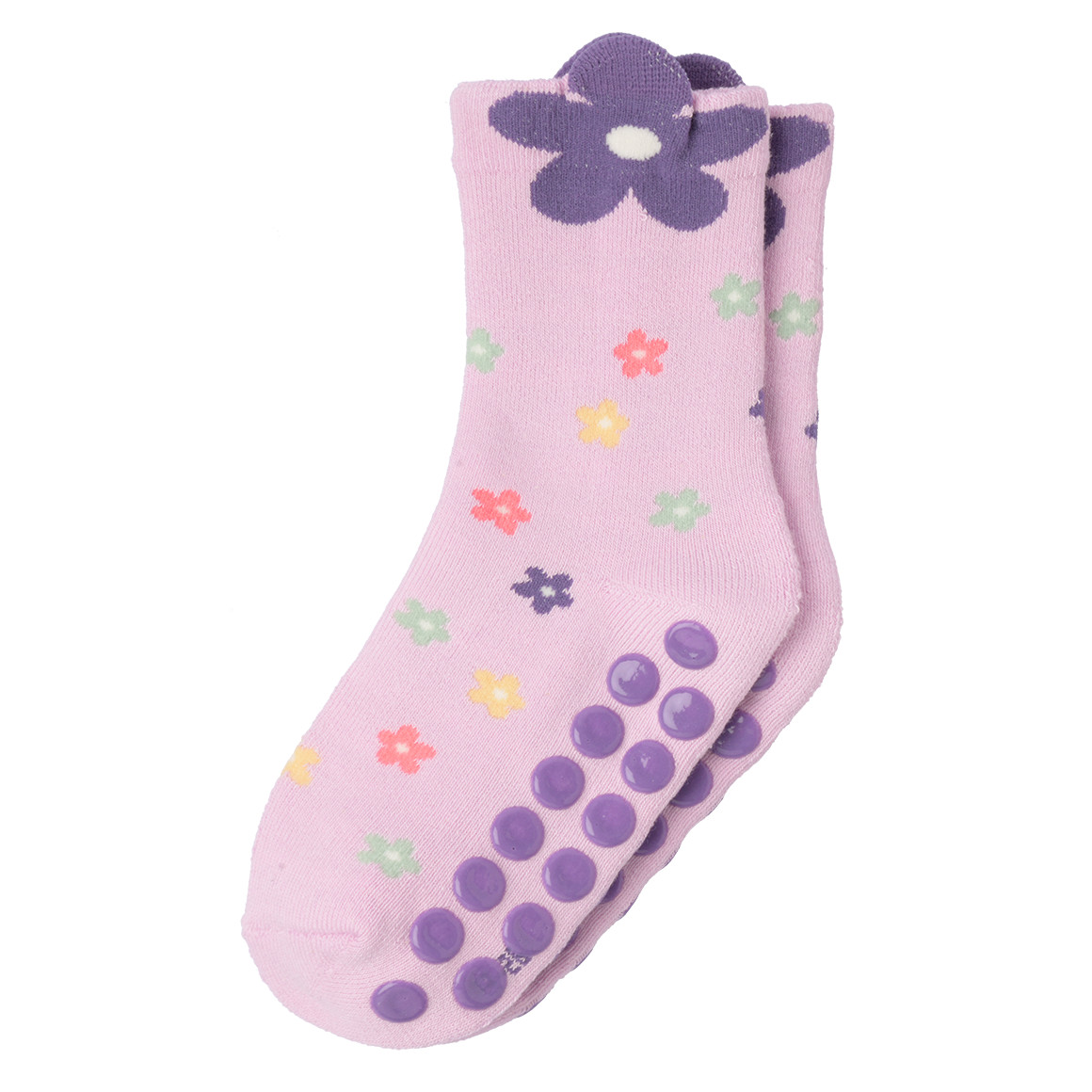 Topolino 2 Paar Mädchen Stoppersocken mit Frottee helllila / beige