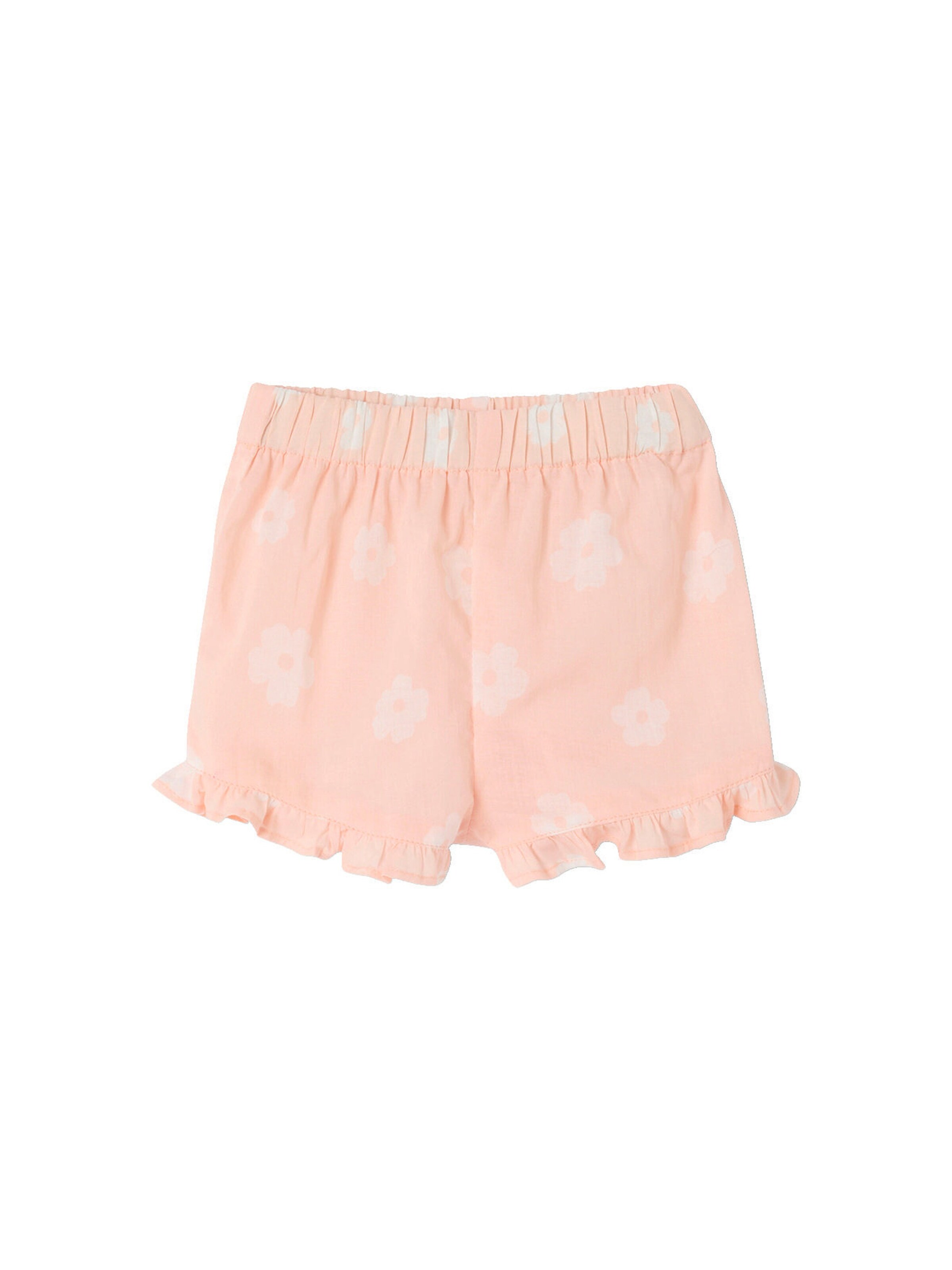 Vertbaudet Bedrucktes Mädchen Baby-Set: Top, Shorts & Haarband hellrosa