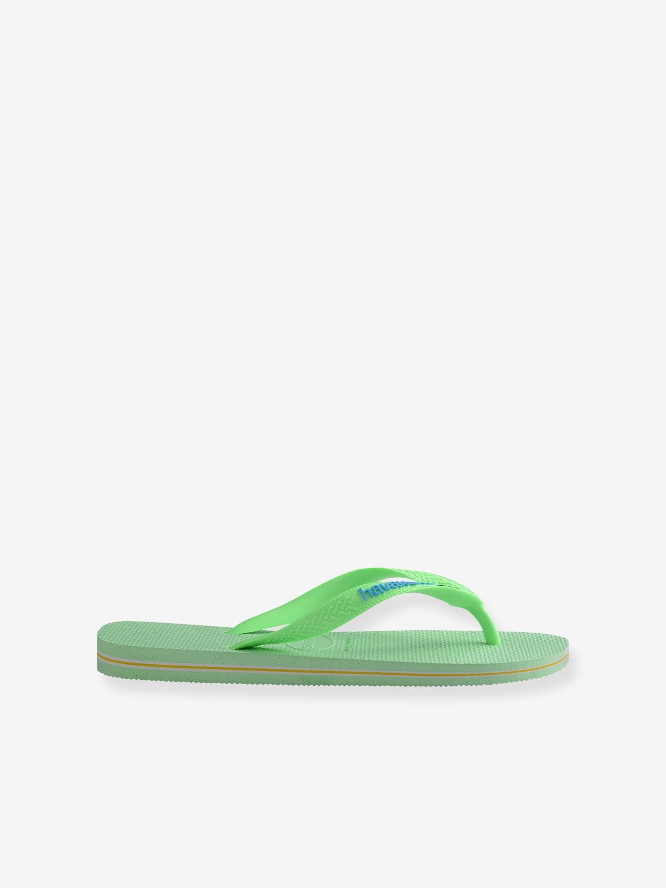 Chinelo infantil Havaianas rosa com logo do Brasil
