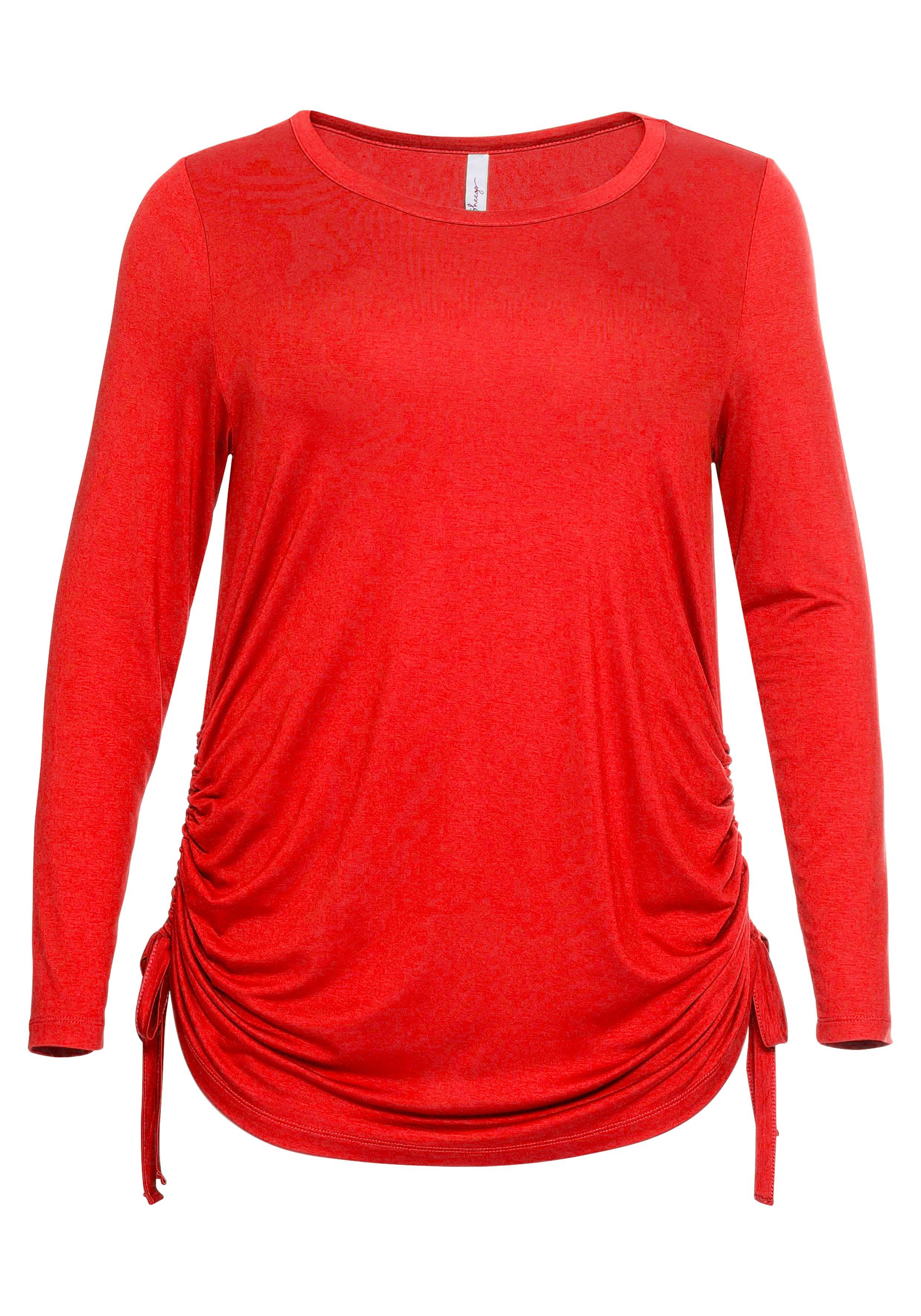 Longshirt mit Raffungen am Saum, aus Jersey