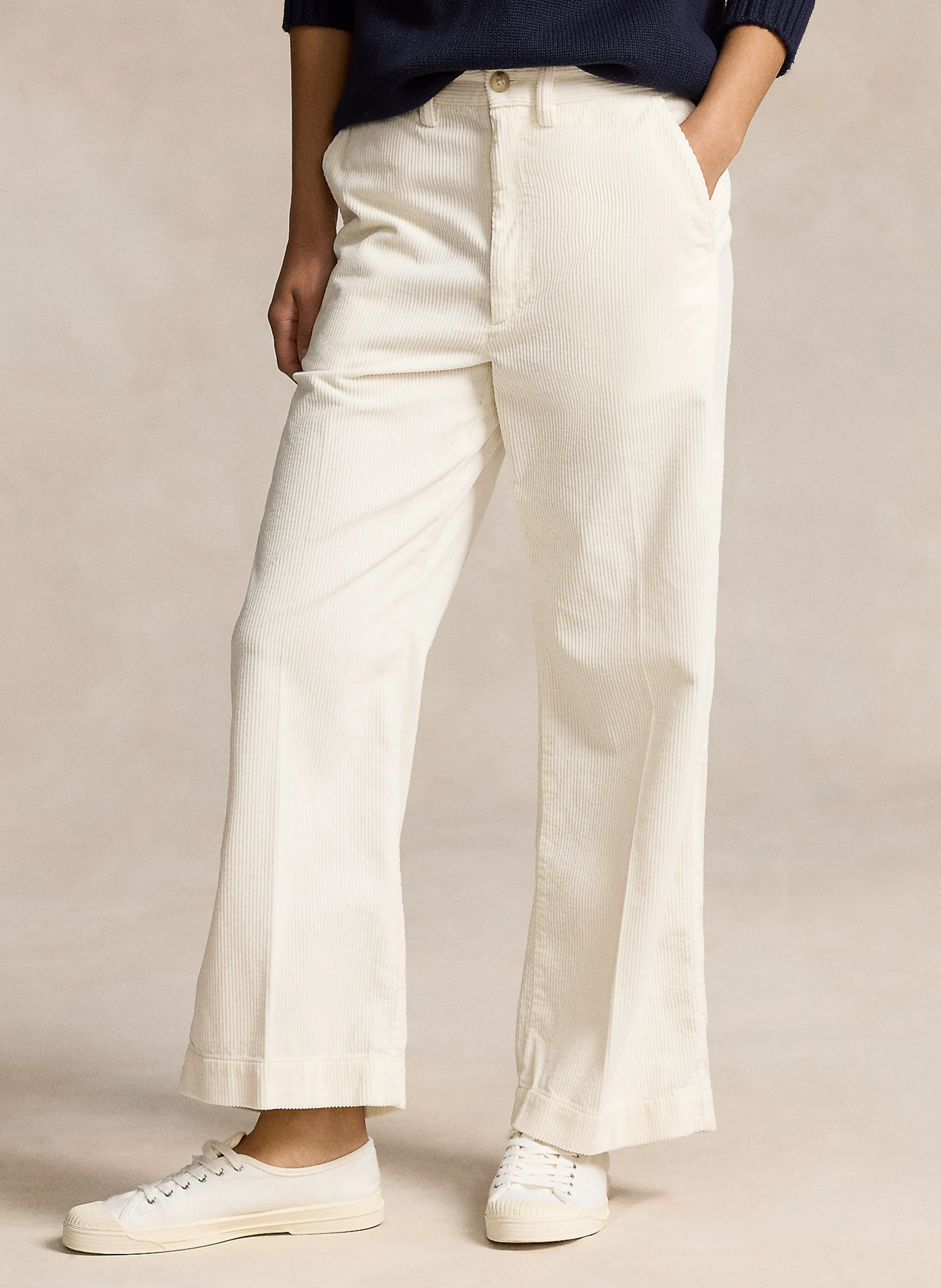 Pantalon droit en coton | Blanc