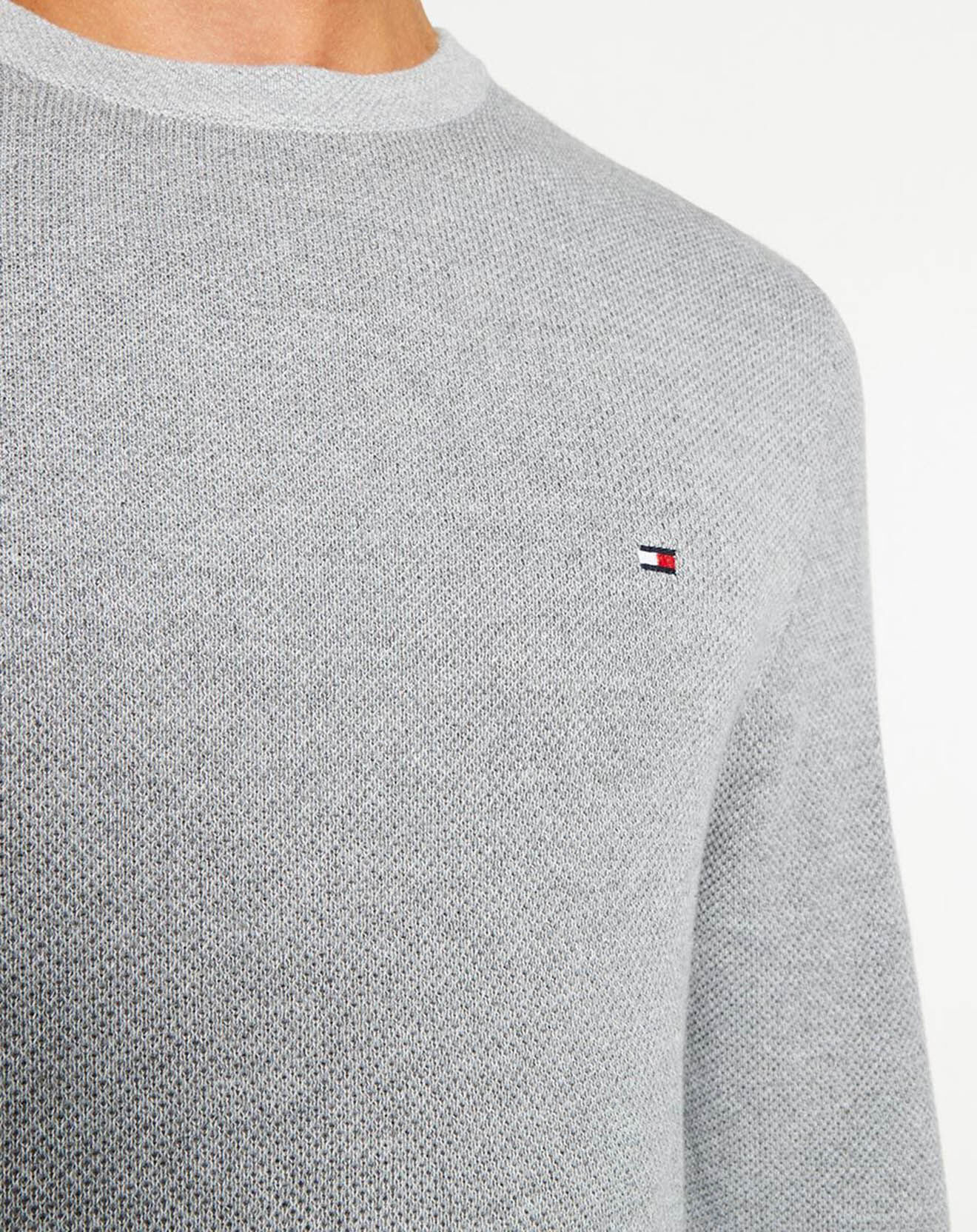 Tommy Hilfiger Pull Mouline gris chiné