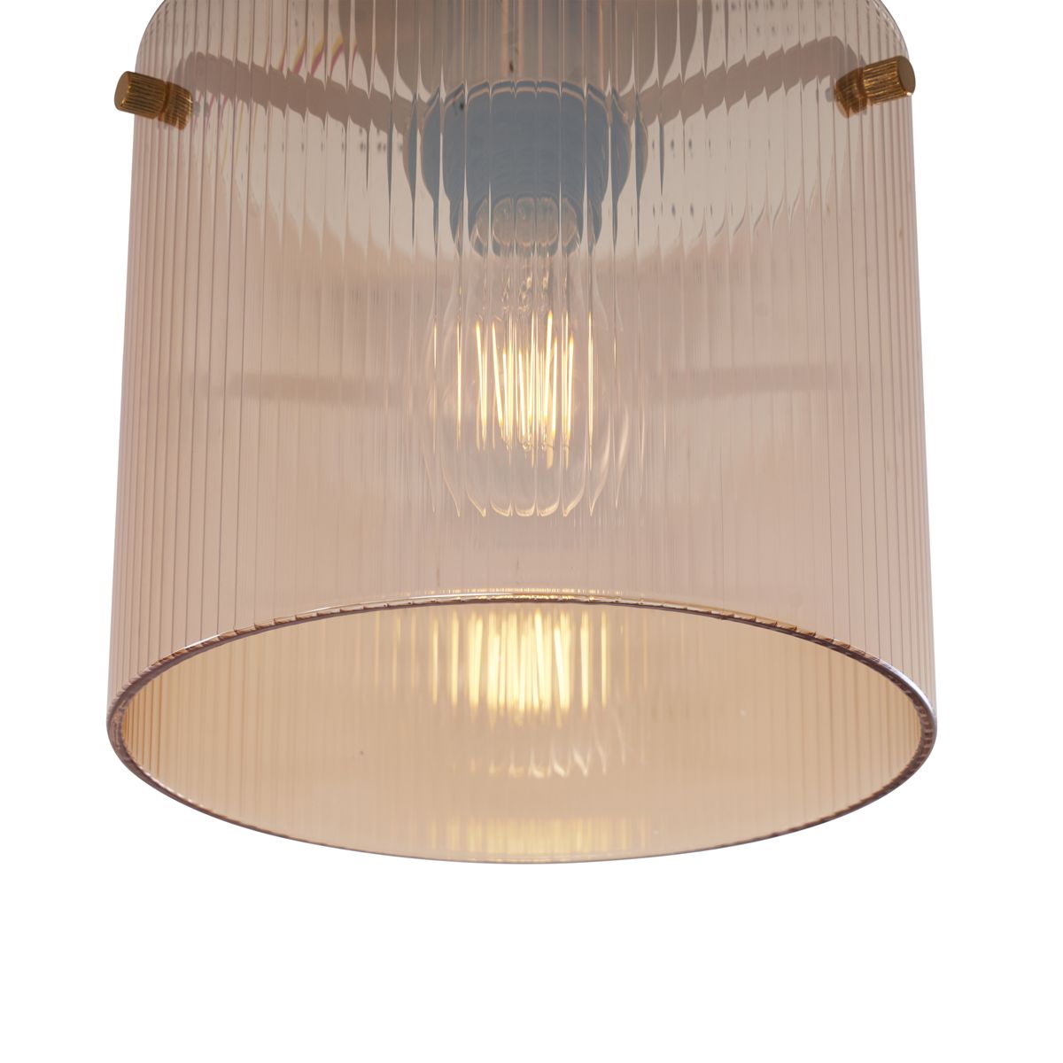 Art Deco plafondlamp messing met amber glas - Laura