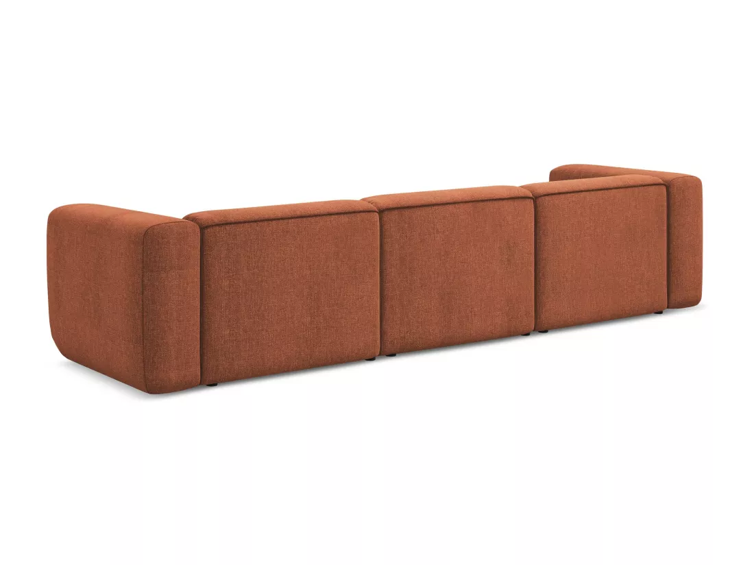 Canapé modulable 4 places en Chenille - terre cuite - EKAHI