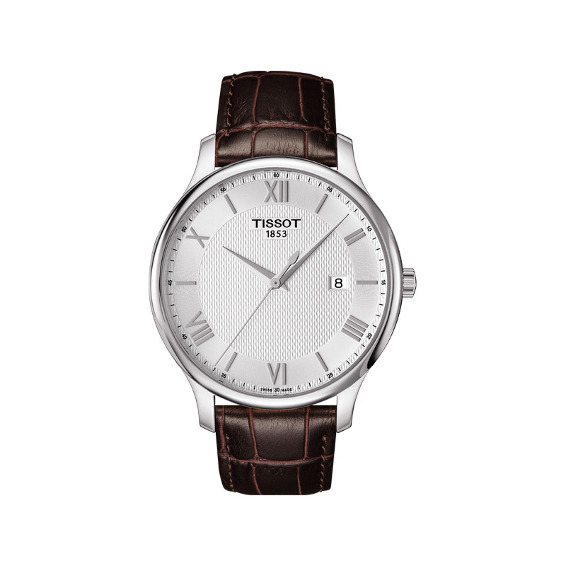 Montre Tissot homme acier cuir marron