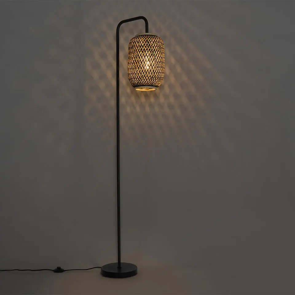Qazqa vloerlampen yvonne zwart e27