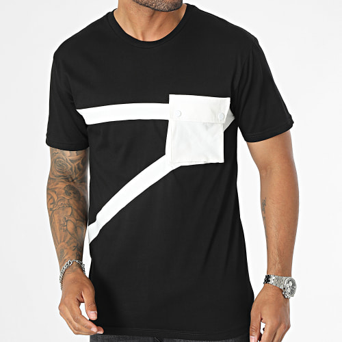 Tee Shirt Poche Noir Blanc