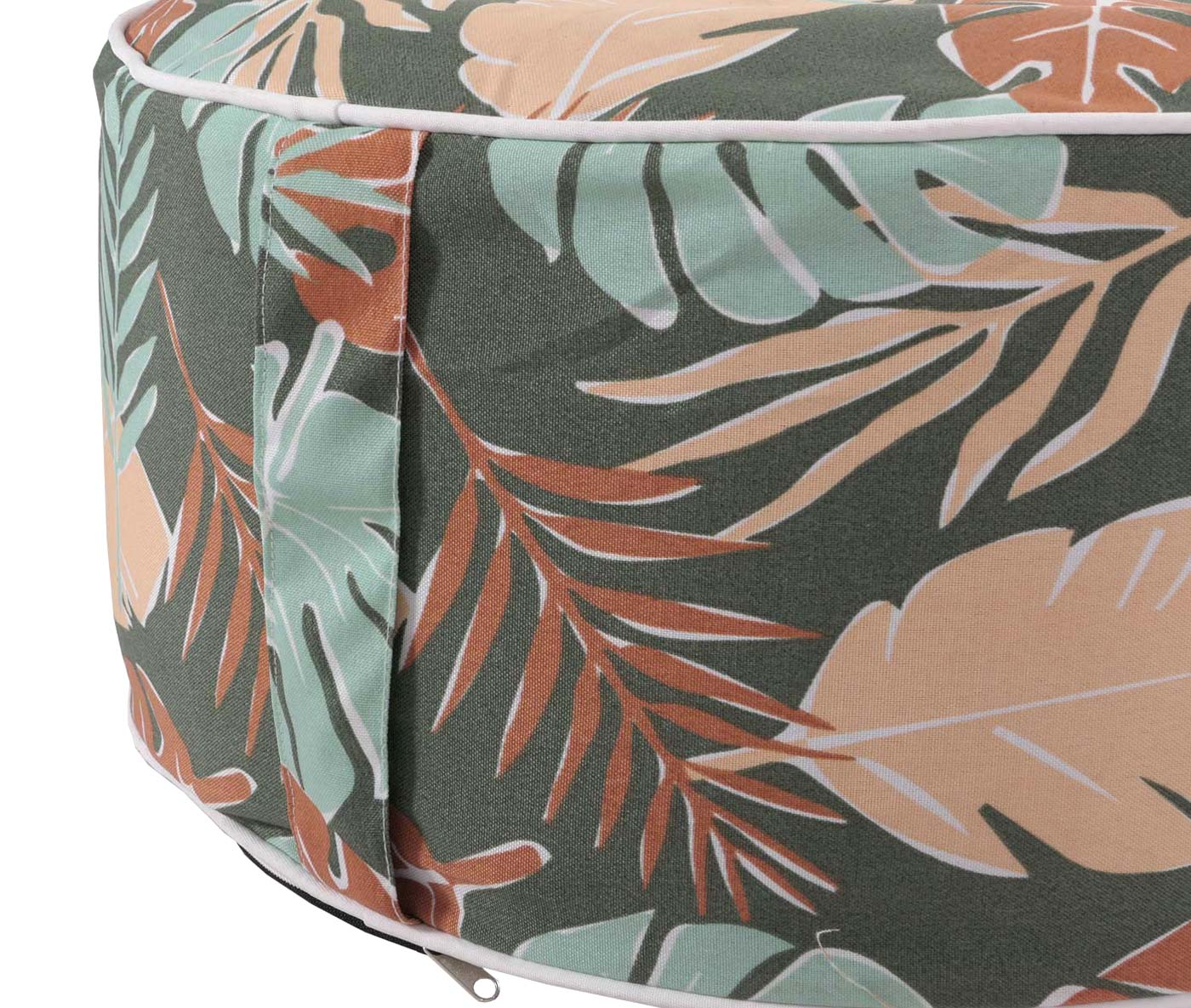 Sitzhocker MCW-G31, Pouf Sitzkissen Sitzsack Gartenhocker, aufblasbar In-/Outdoor Spun Poly 29x55cm ~ Blatt-Design