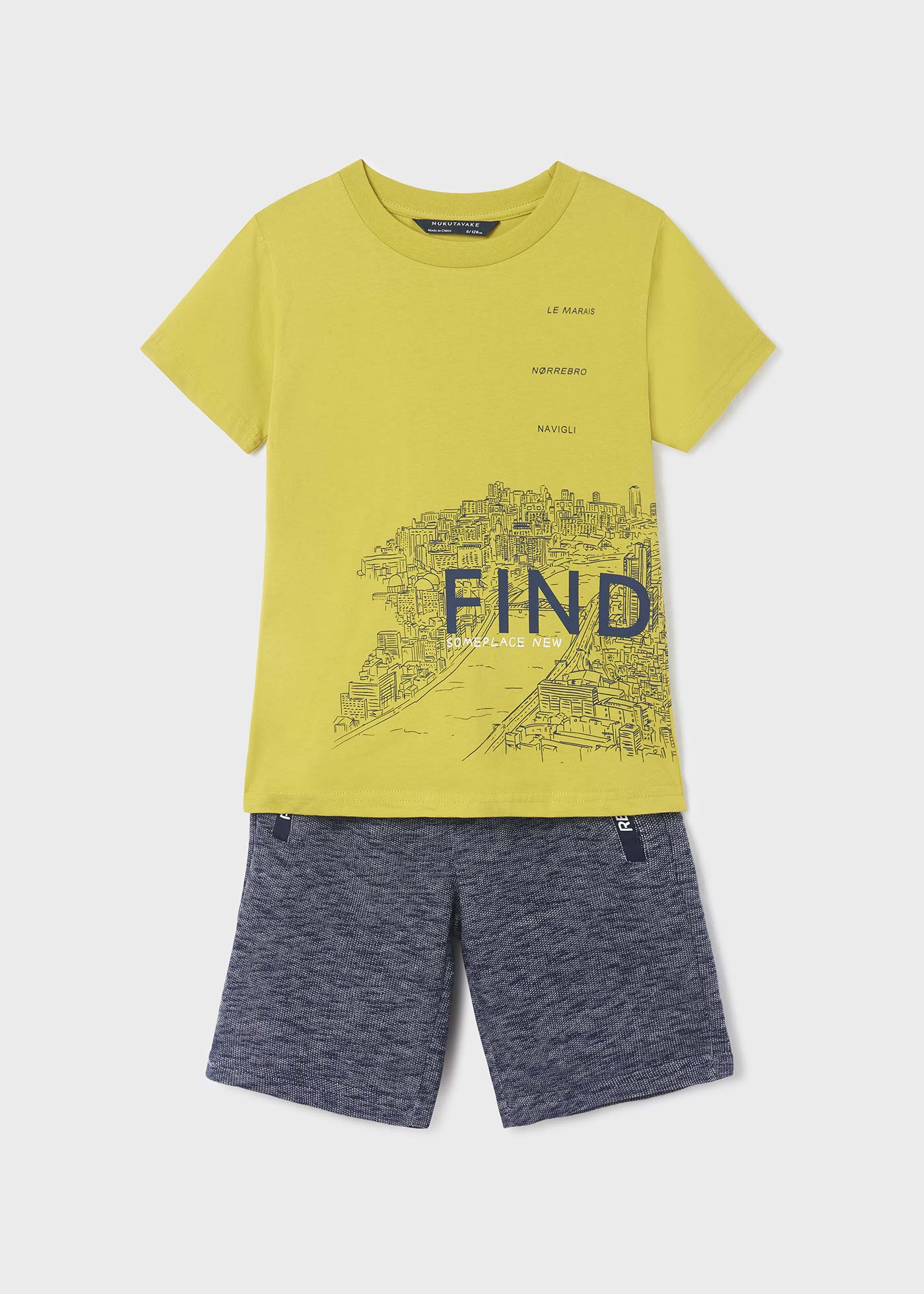 Conjunto de algodão de duas peças para meninos