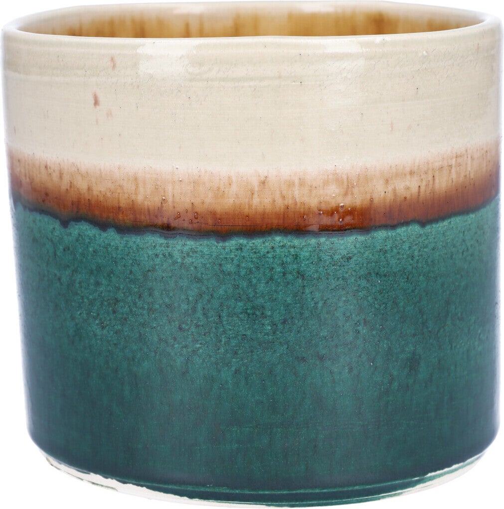 Duif bloempot Gus beige / groen D 14,5 H 12,8 cm