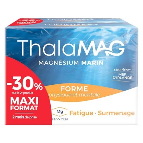 Thalamag Magnésium Marin Forme Physique et Mentale - Lot de 2 x 60 Gélules