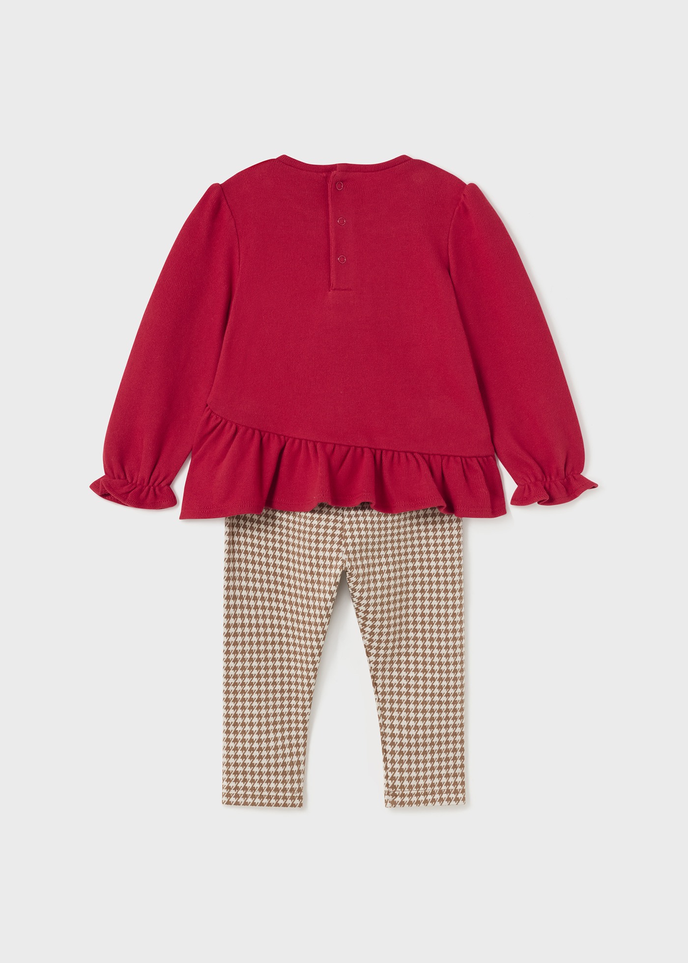 Conjunto de duas peças de leggings estampadas para bebê.