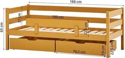 Hoppekids Enkeltseng ECO Comfort 70x160, Yellow