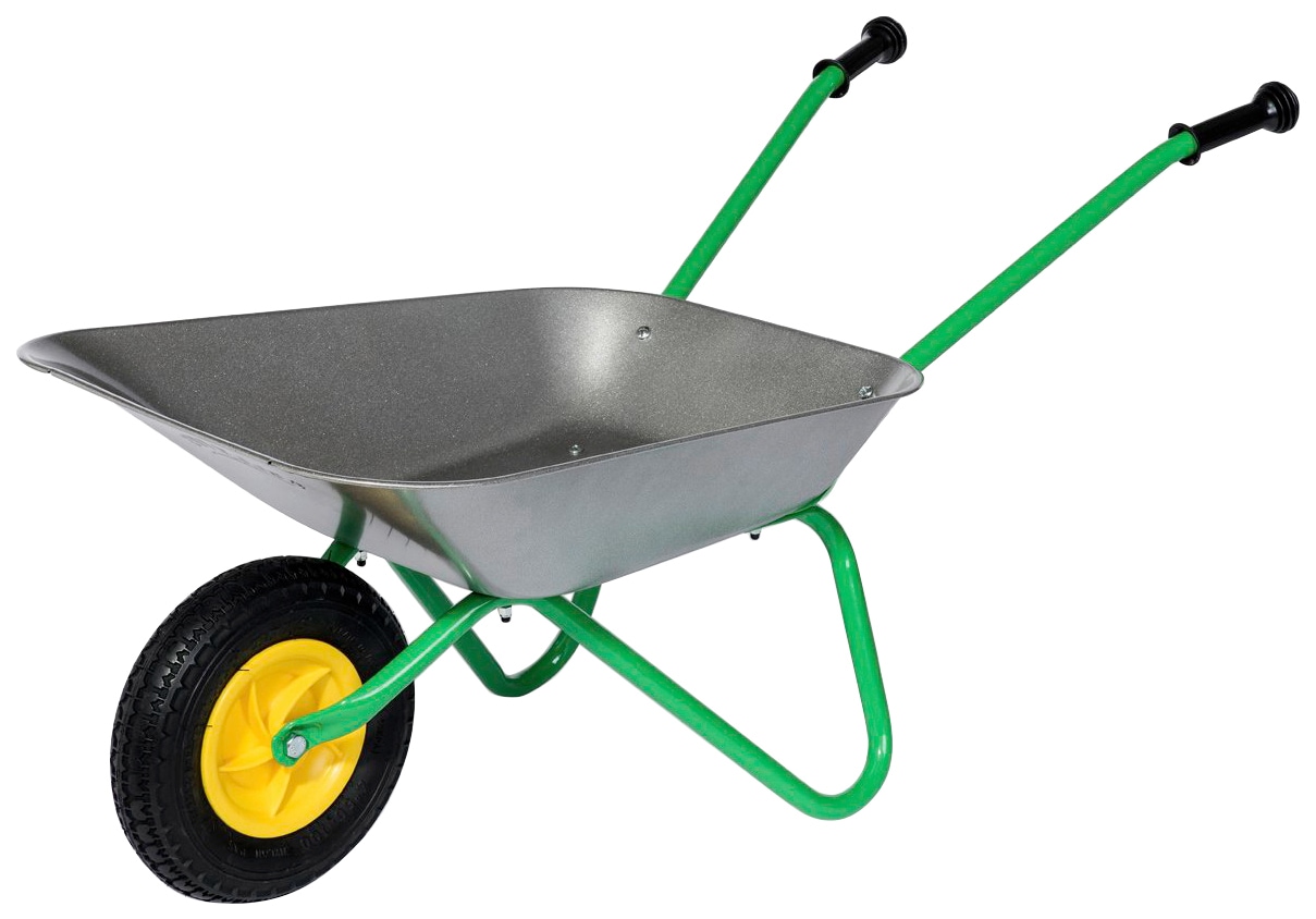 rolly toys® Schubkarre »rollyMetallschubkarre, silber/grün« für Kinder; mit Luftreifen; Made in Europe