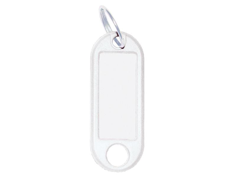 WEDO Schlüsselanhänger 18 mm mit Ring, Weiss, 100 Stück Schlüsselanhänger 100 Stück